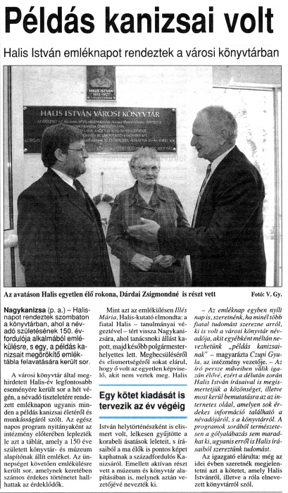 Zalai Hírlap 2005 09 26 05old - Példás kanizsai volt - Halis István.jpg Zalai Hírlap 2005 09 26 05old - Példás kanizsai volt - Halis István.jpg