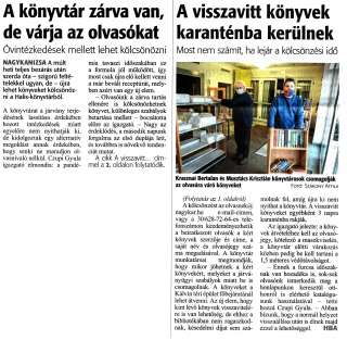 Zalai Hírlap 2020 11 21 273sz 01,02old - A könyvtár zárva van.jpg Zalai Hírlap 2020 11 21 273sz 01,02old - A könyvtár zárva van.jpg